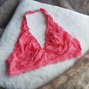 Pink lace bralette